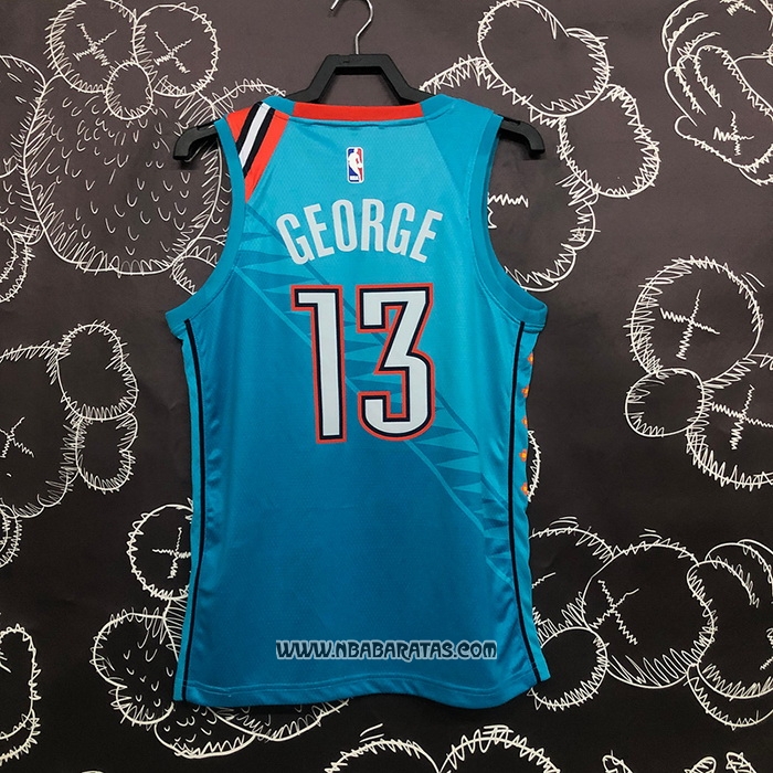 Camiseta Oklahoma City Thunder Paul George #13 Ciudad 2018-19 Azul
